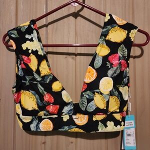 Seafolly Anthropologie Lemonchello Strawberry Bikini Top Size US 8 NWT